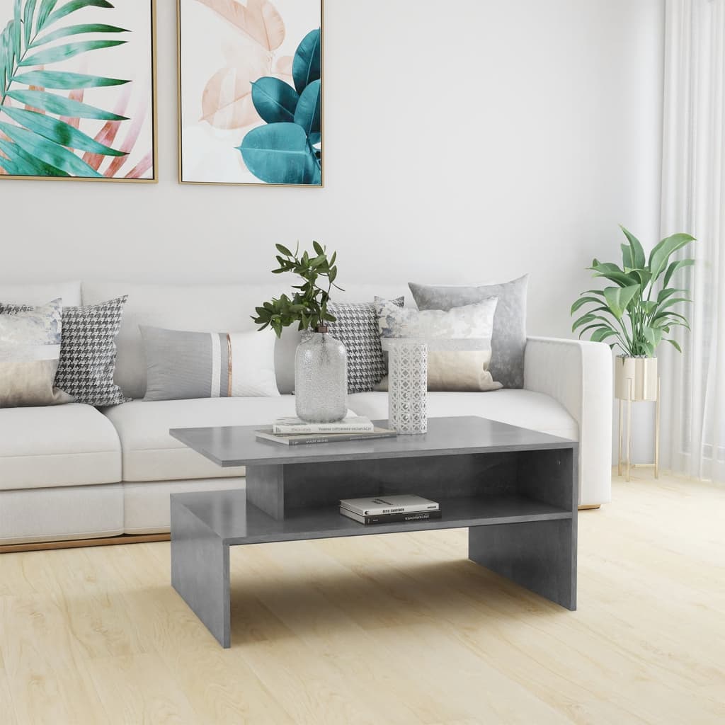 vidaXL Coffee Table Concrete Gray 35.4x23.6x16.7 Engineered Wood