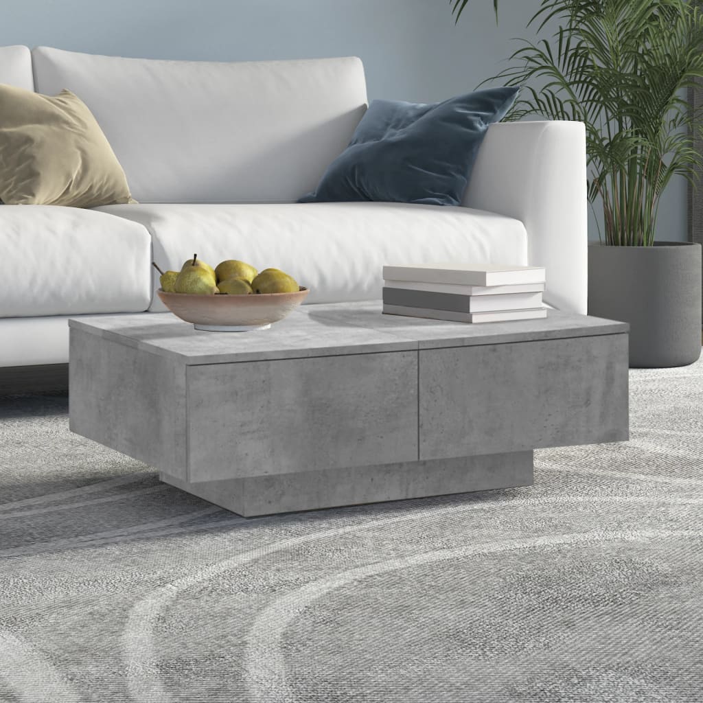 vidaXL Coffee Table Concrete Gray 35.4x23.6x12.2 Engineered Wood