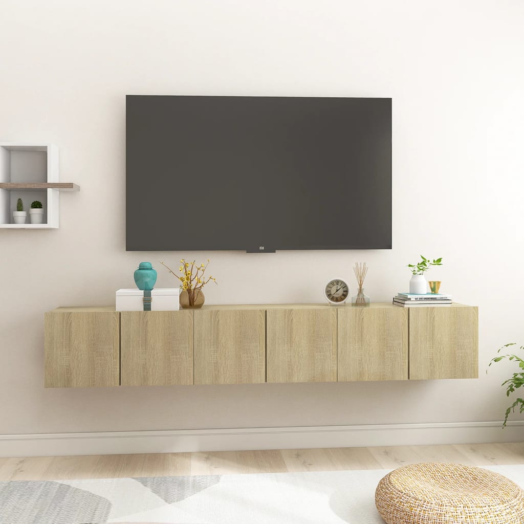 vidaXL Hanging TV Cabinets 3 pcs Sonoma Oak 23.6x11.8x11.8