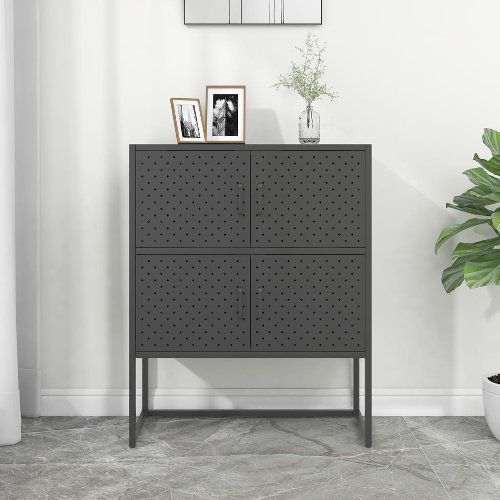 vidaXL Highboard Anthracite 80x35x100 cm Steel