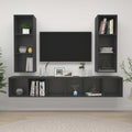 vidaXL Wall-mounted TV Cabinets 4 pcs Gray Engineered Wood