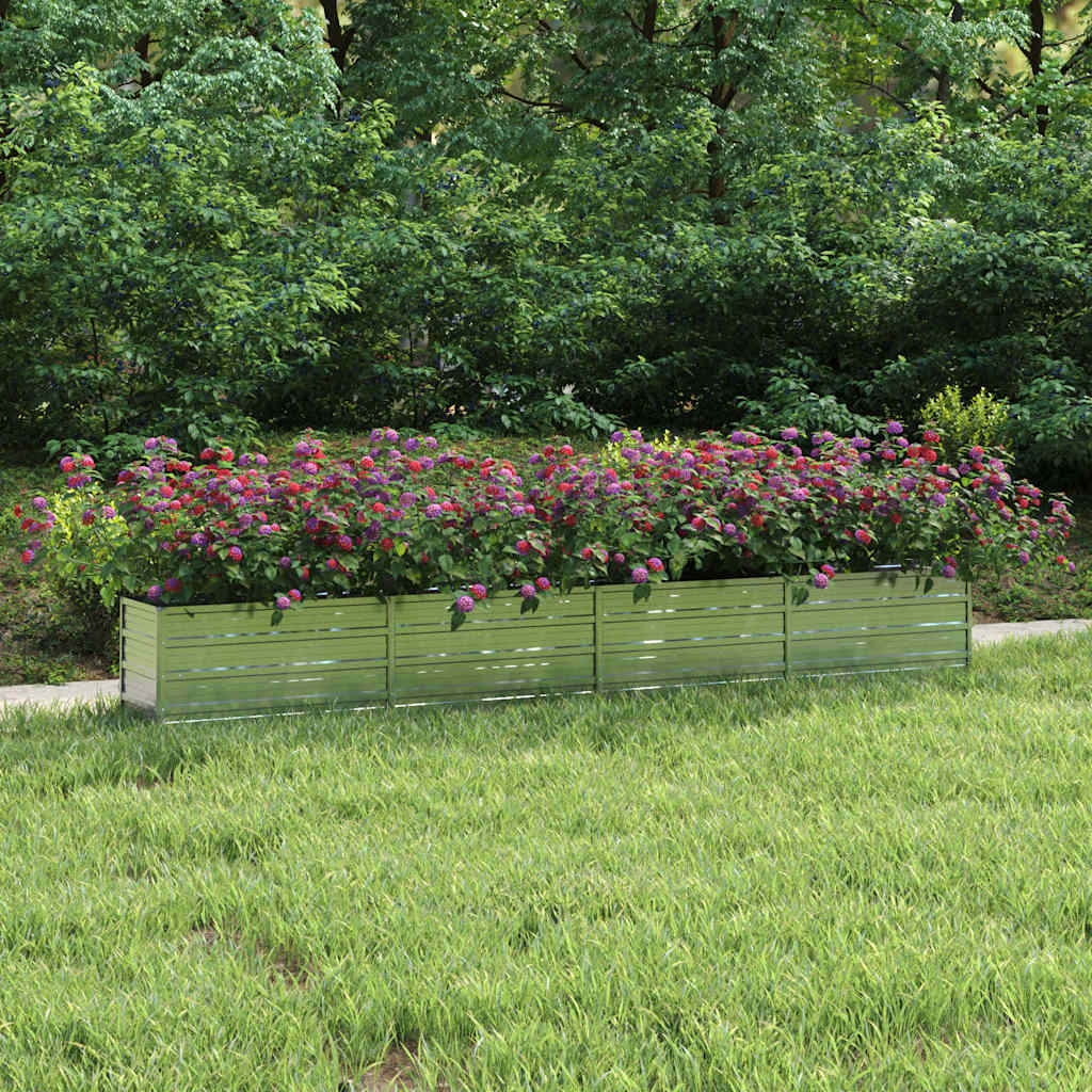 vidaXL Garden Raised Bed 126x15.7x17.7 Galvanized Steel Silver