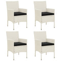 vidaXL Patio Chairs with Cushions 4 pcs Poly Rattan White
