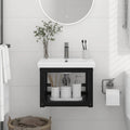 vidaXL Wall-mounted Bathroom Washbasin Frame Black 15.7 x 15 x 12.2 Iron