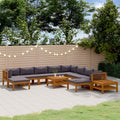 vidaXL 12 Piece Patio Lounge Set with Cushion Solid Acacia Wood