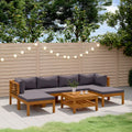 vidaXL 7 Piece Patio Lounge Set with Cushion Solid Acacia Wood