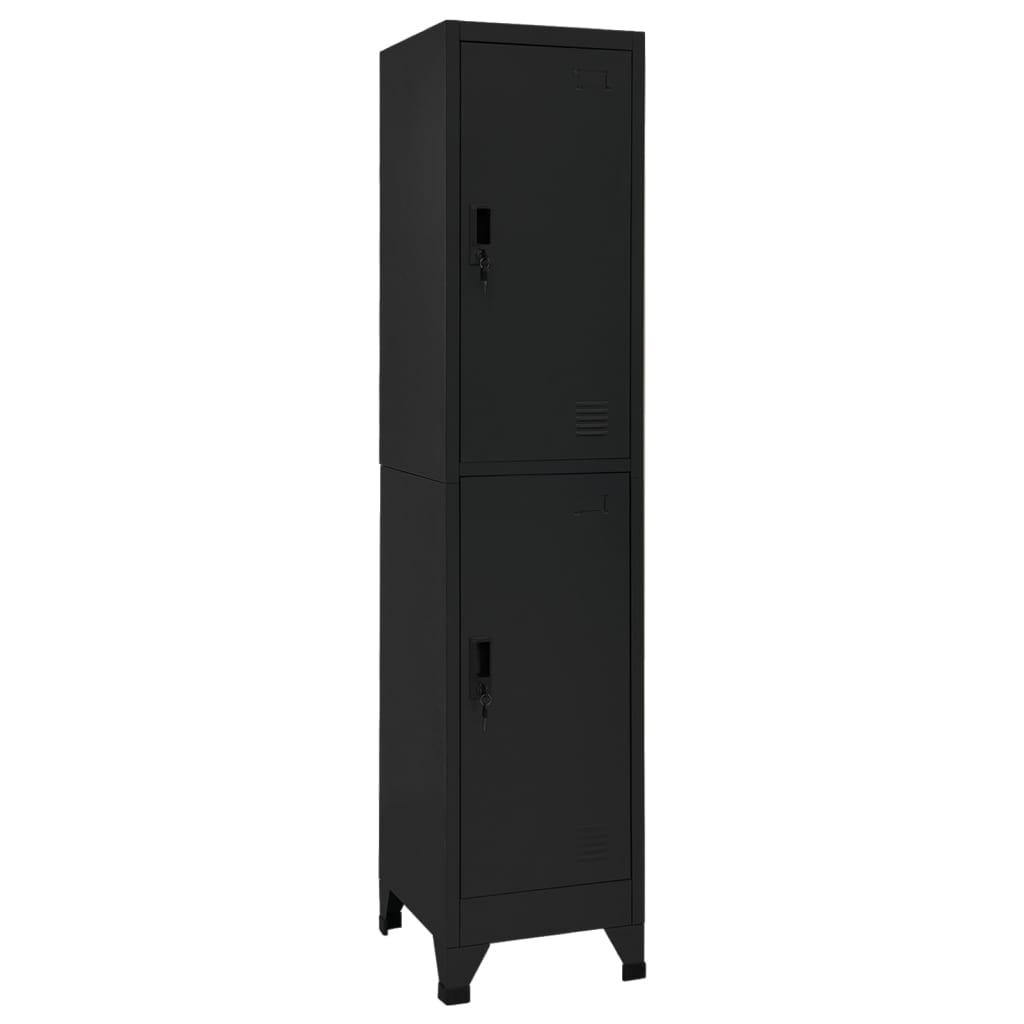 vidaXL Locker Cabinet Black 15x17.7x70.9 Steel