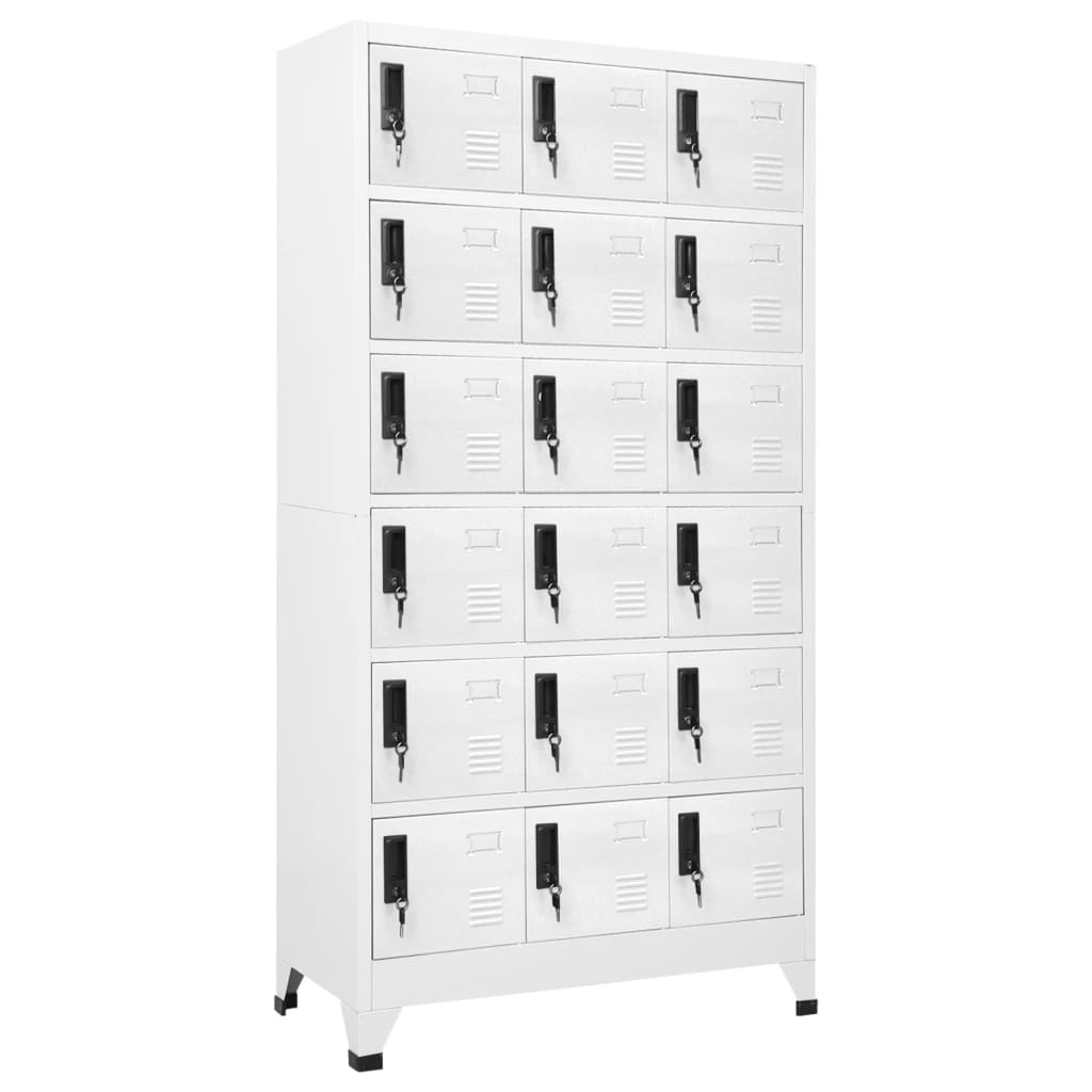vidaXL Locker Cabinet White 35.4x15.7x70.9 Steel