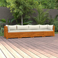 vidaXL 4-Seater Patio Sofa with Cushions Solid Acacia Wood