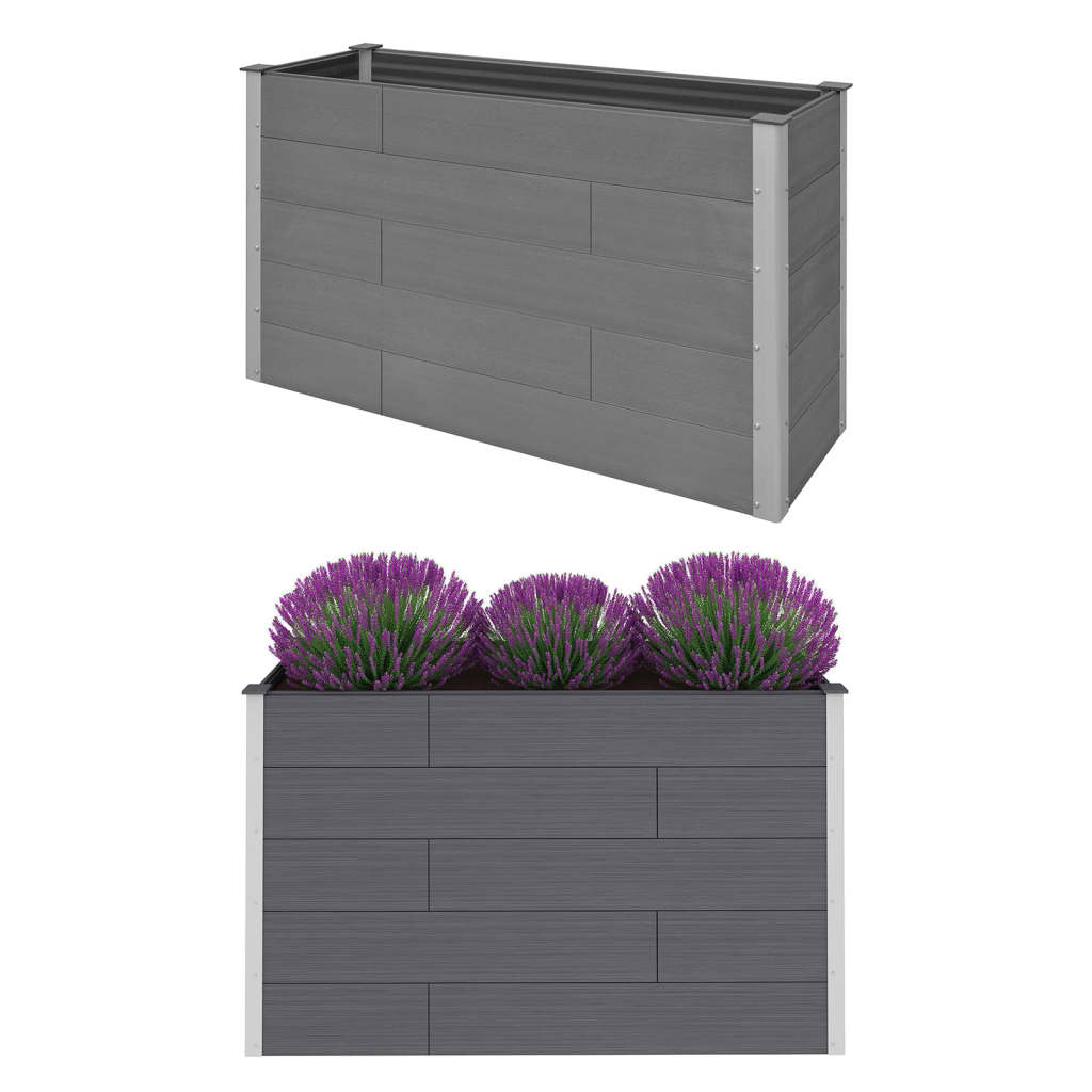 vidaXL Garden Raised Bed WPC 59.1x19.7x35.8 Gray