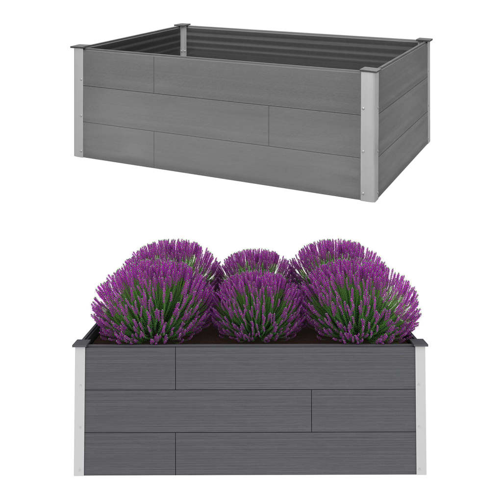 vidaXL Garden Raised Bed WPC 59.1x39.4x21.3 Gray