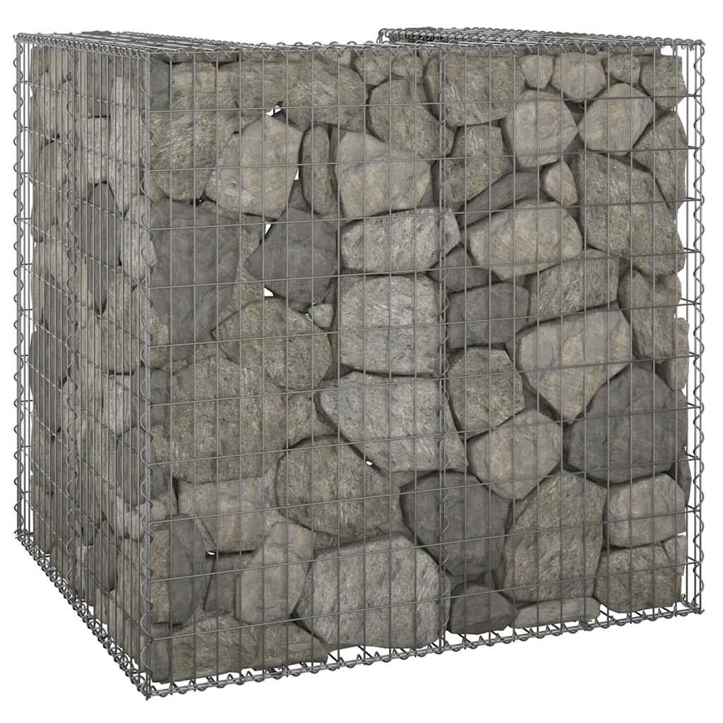 vidaXL Gabion Wall for Garbage Bin Galvanized Steel 43.3x39.4x43.3