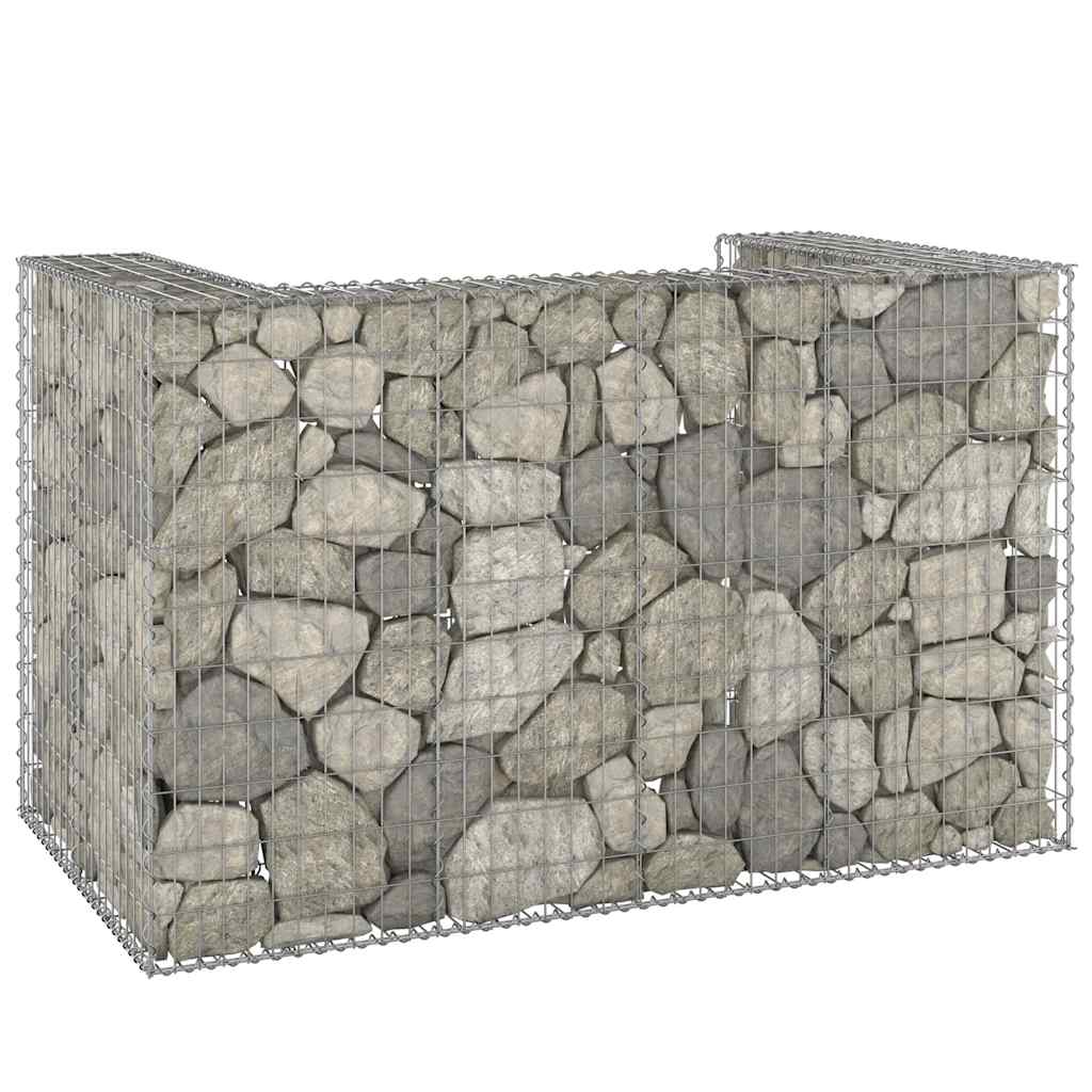vidaXL Gabion Wall for Garbage Bins Galvanized Steel 70.9x39.4x43.3