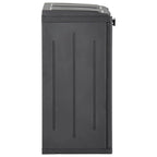 Vidaxl 100% Polypropylene Trash Bin With 2 Doors And 3 Bag Holders - Black, 25.6"X17.7"X34.6" – Lightweight, Weather-Resistant And Uv-Resistant With Rattan Look, Ideal For Functional Waste Separation