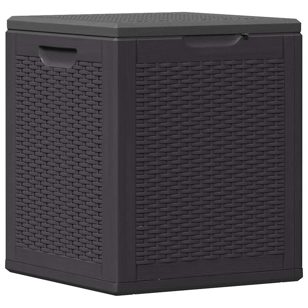 vidaXL Patio Storage Box 23.8 gal Black PP Rattan