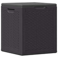 vidaXL Patio Storage Box 23.8 gal Black PP Rattan