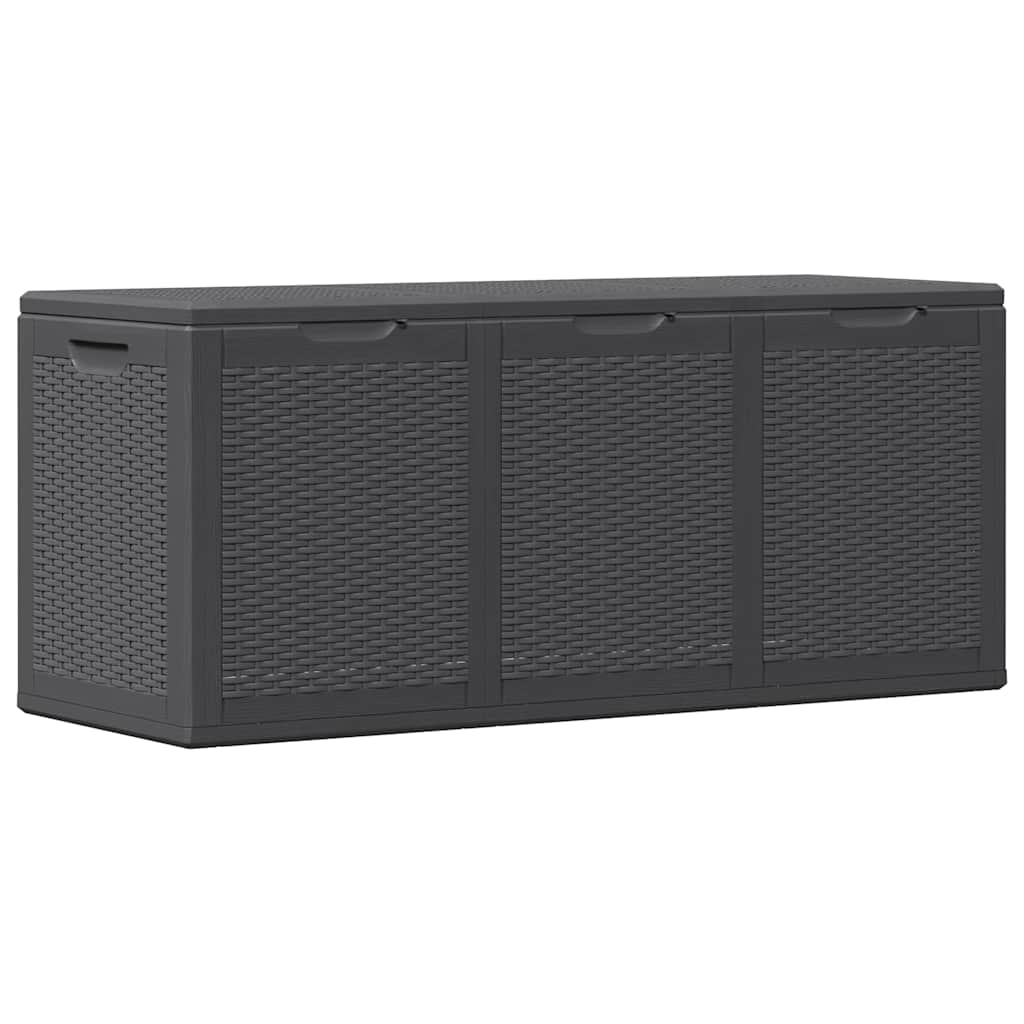 vidaXL Patio Storage Box 71.3 gal Black PP Rattan
