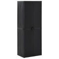 vidaXL Garden Storage Cabinet Black 25.6x17.7x67.7 PP Rattan