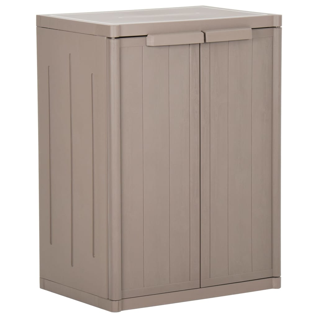 vidaXL Garden Storage Cabinet Brown 25.6x17.7x34.6 PP Wood Look