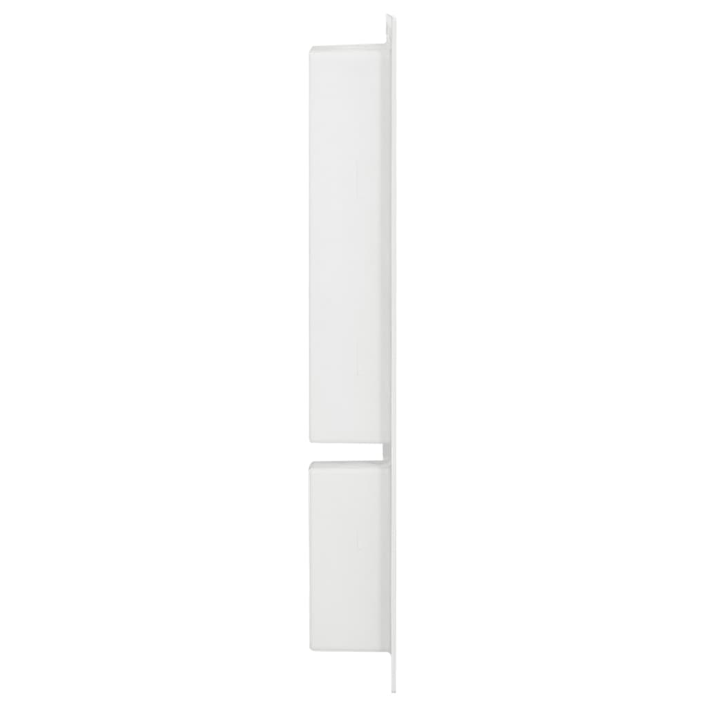 Vidaxl White High Gloss Shower Niche With 2 Compartments And Resin Construction - 16.1&quot;X27.2&quot;X3.5&quot; For Shower Essentials And Decorative Display