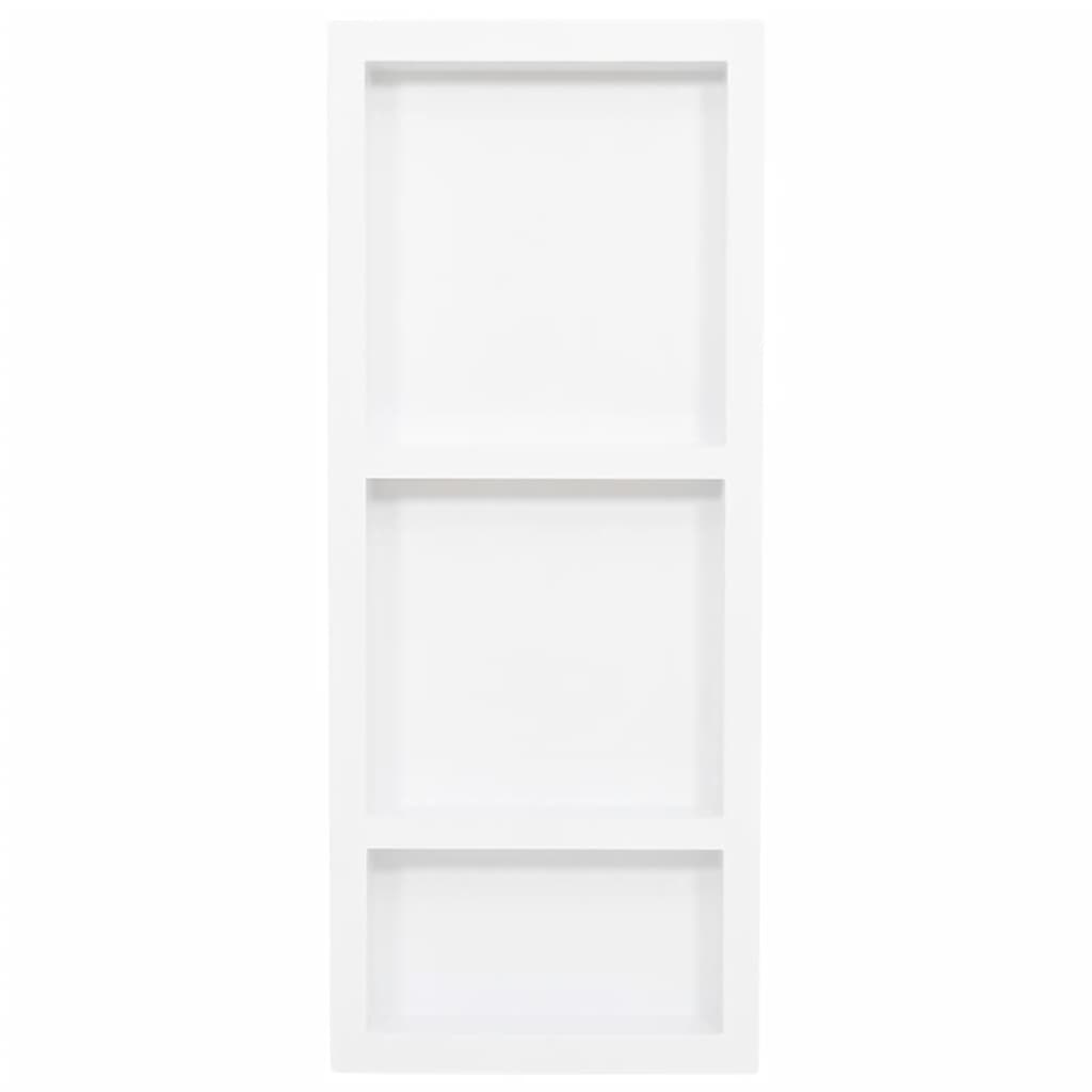 Vidaxl Shower Niche With 3 Compartments High Gloss White 16.1&quot;X39&quot;X3.5&quot;