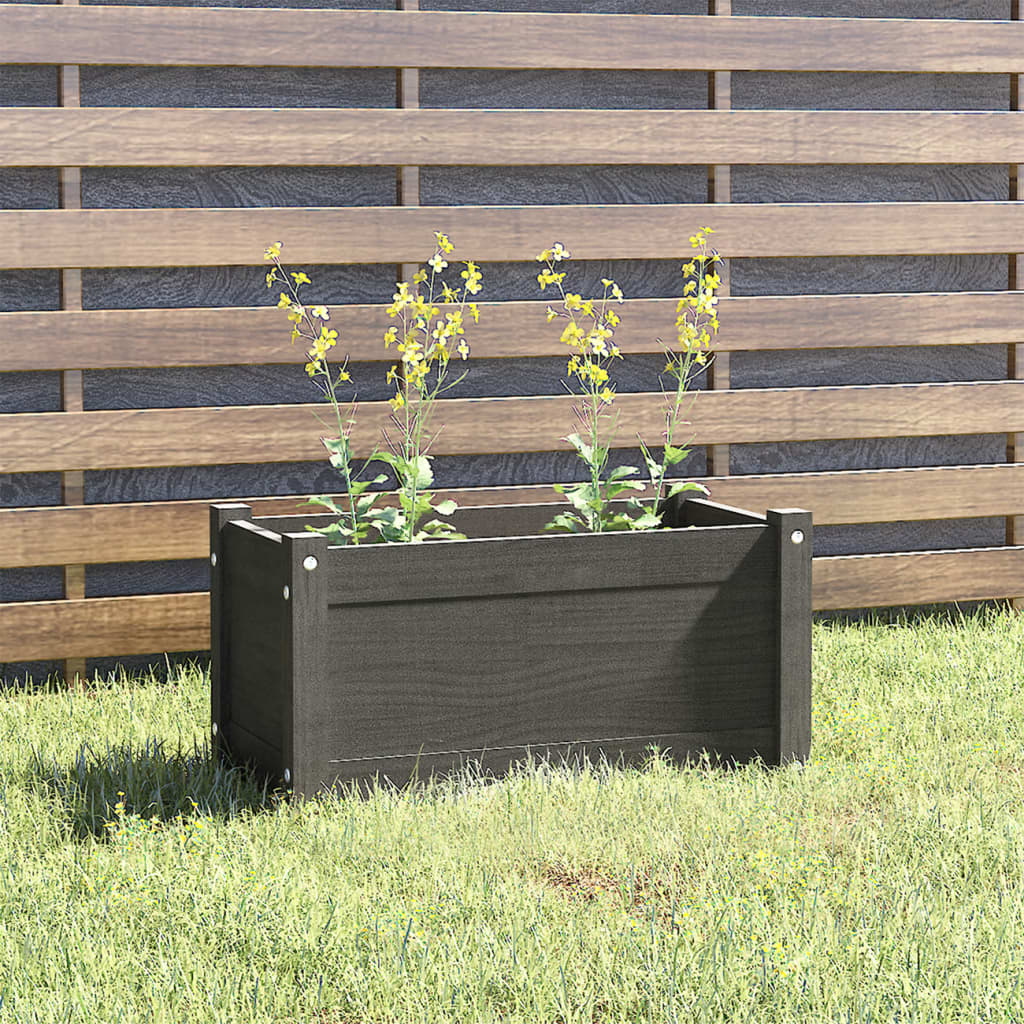 vidaXL Garden Planter Gray 23.6x12.2x12.2 Solid Wood Pine