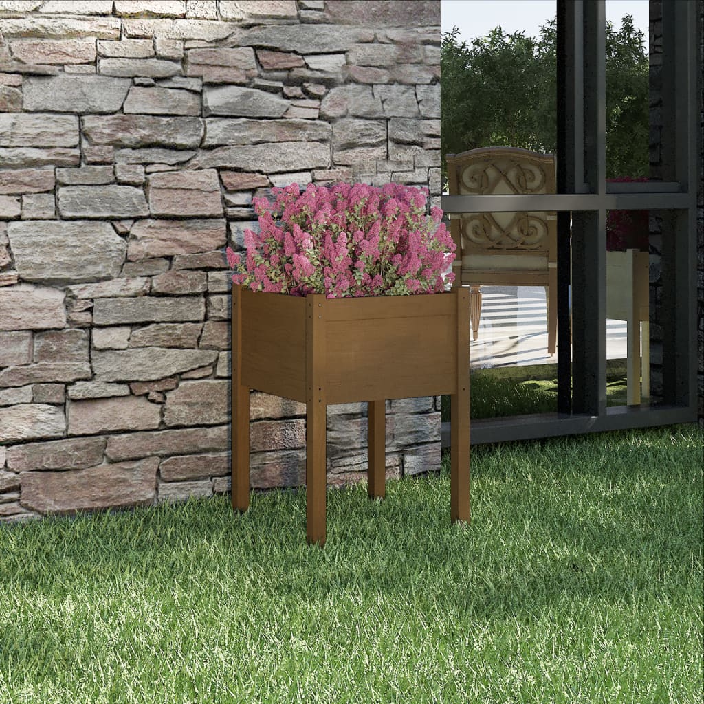 vidaXL Garden Planter Honey Brown 19.7x19.7x27.6 Solid Wood Pine