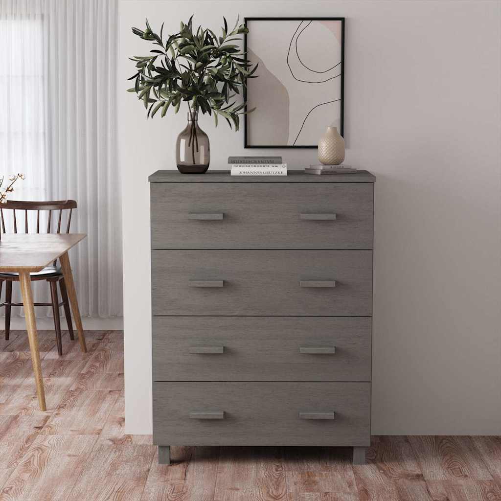 Vidaxl Sideboard Hamar Light Grey 79X40X103.5 Cm Solid Wood Pine