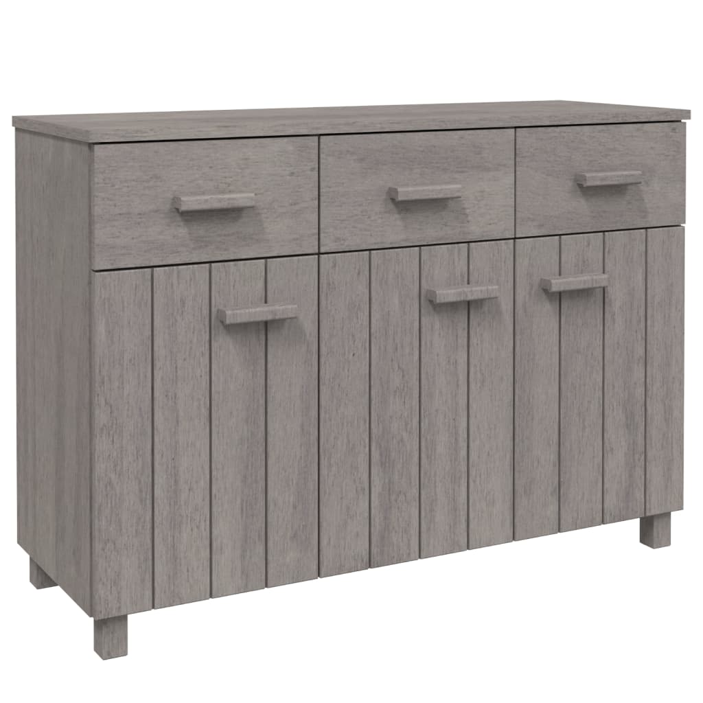 vidaXL Solid Wood Pine Sideboard HAMAR in Light Gray - Robust Construction, Versatile Storage, Spacious Tabletop, Classic Design