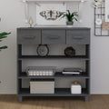 vidaXL Console Table Dark Gray 35.4x13.8x35.4 Solid Wood Pine
