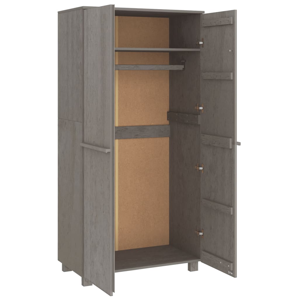 Vidaxl Wardrobe Light Gray 35&quot;X19.7&quot;X70.9&quot; Solid Wood Pine