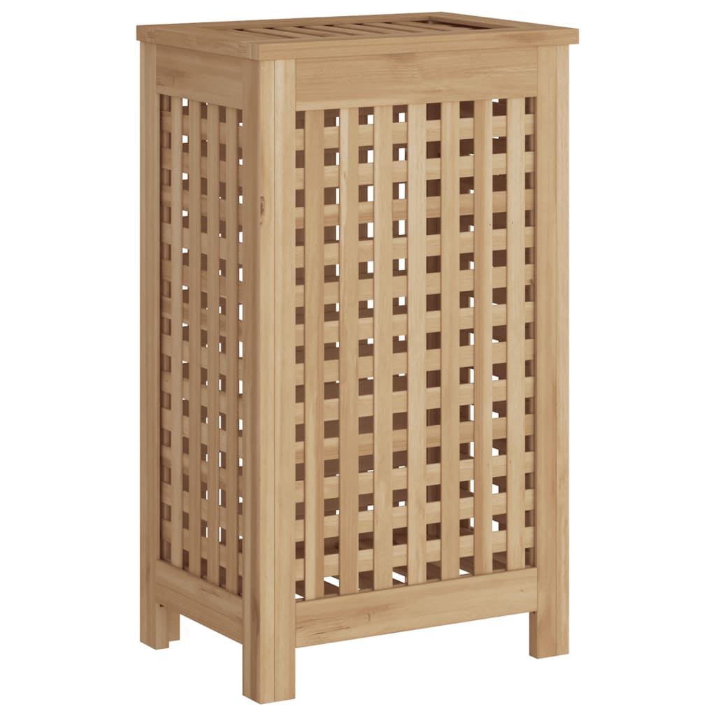 Vidaxl Wash Bin - Solid Teak Wood Laundry Basket With Lid, Ample Storage, Sturdy Frame, Lattice Design For Air Circulation - 13.8&quot;&quot;X9.8&quot;&quot;X23.6&quot;&quot;, 340760