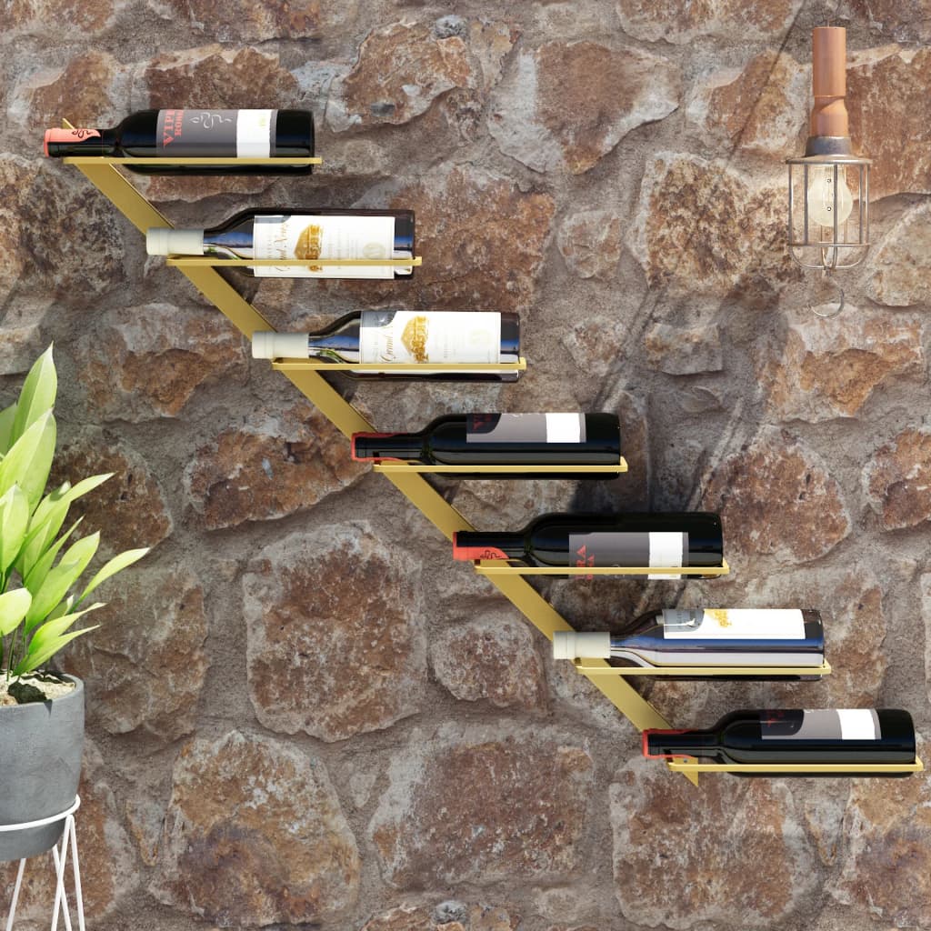 vidaXL Casier  vin mural pour 7 bouteilles Dor Fer