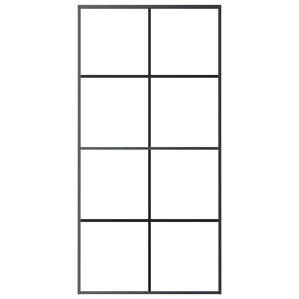 vidaXL Porte coulissante Noir 102,5x205 cm Verre ESG et aluminium