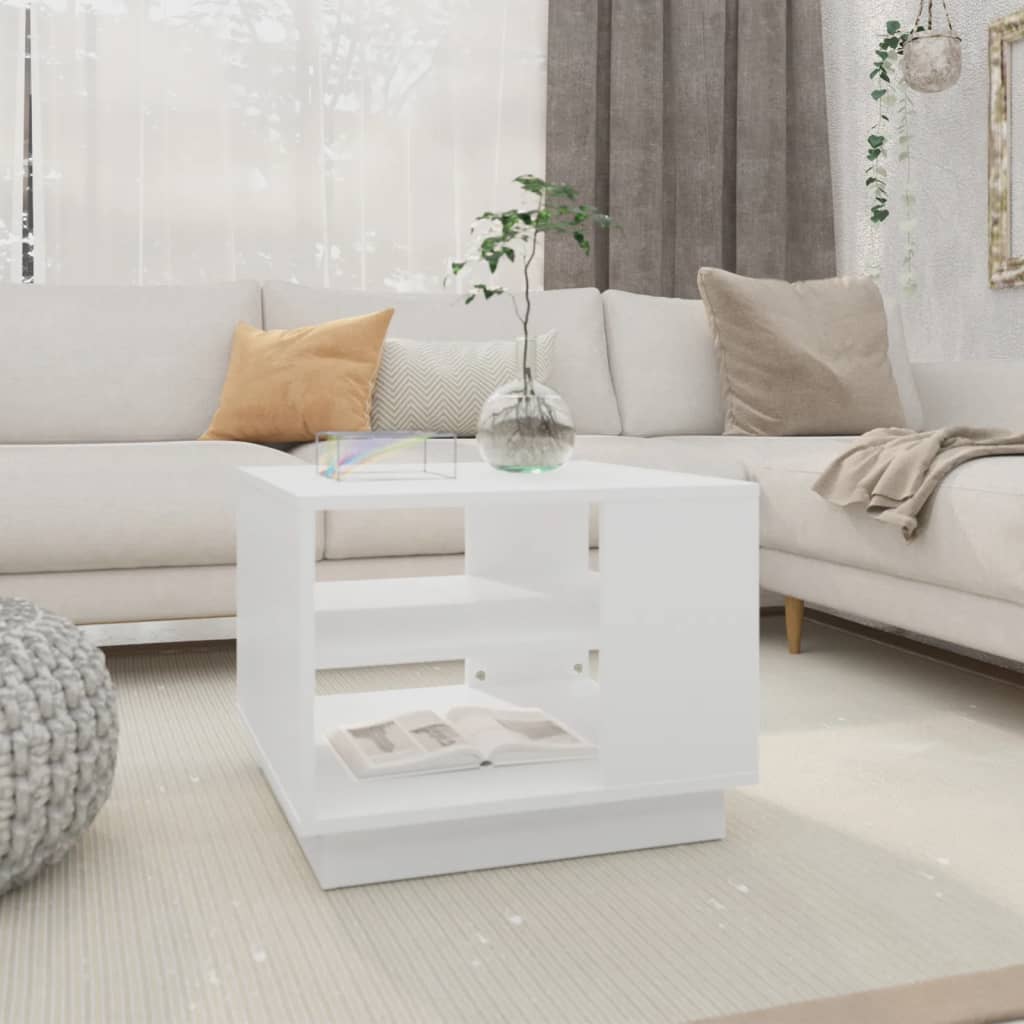 vidaXL Coffee Table White 21.7x21.7x16.9 Engineered Wood