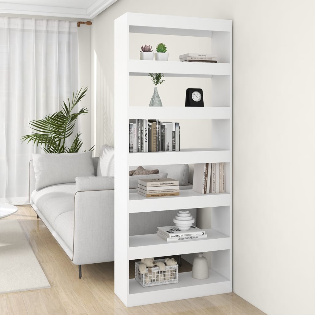 vidaXL Bibliothque/Sparateur de pice blanc bois d'ingnierie