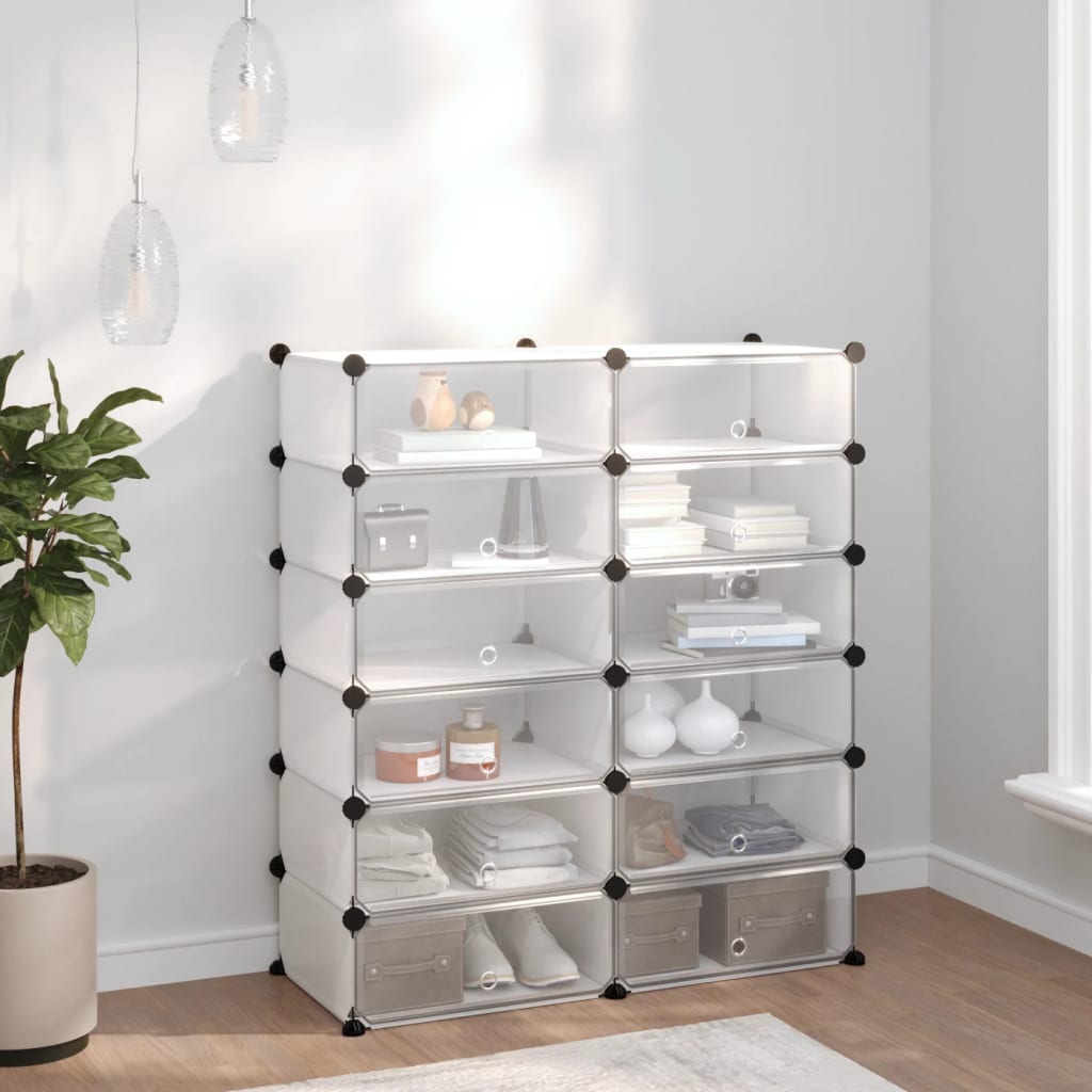 vidaXL Transparent Shoe Rack made of PP Plastic - Water-Resistant, Low-Maintenance, and Spacious Storage Solution