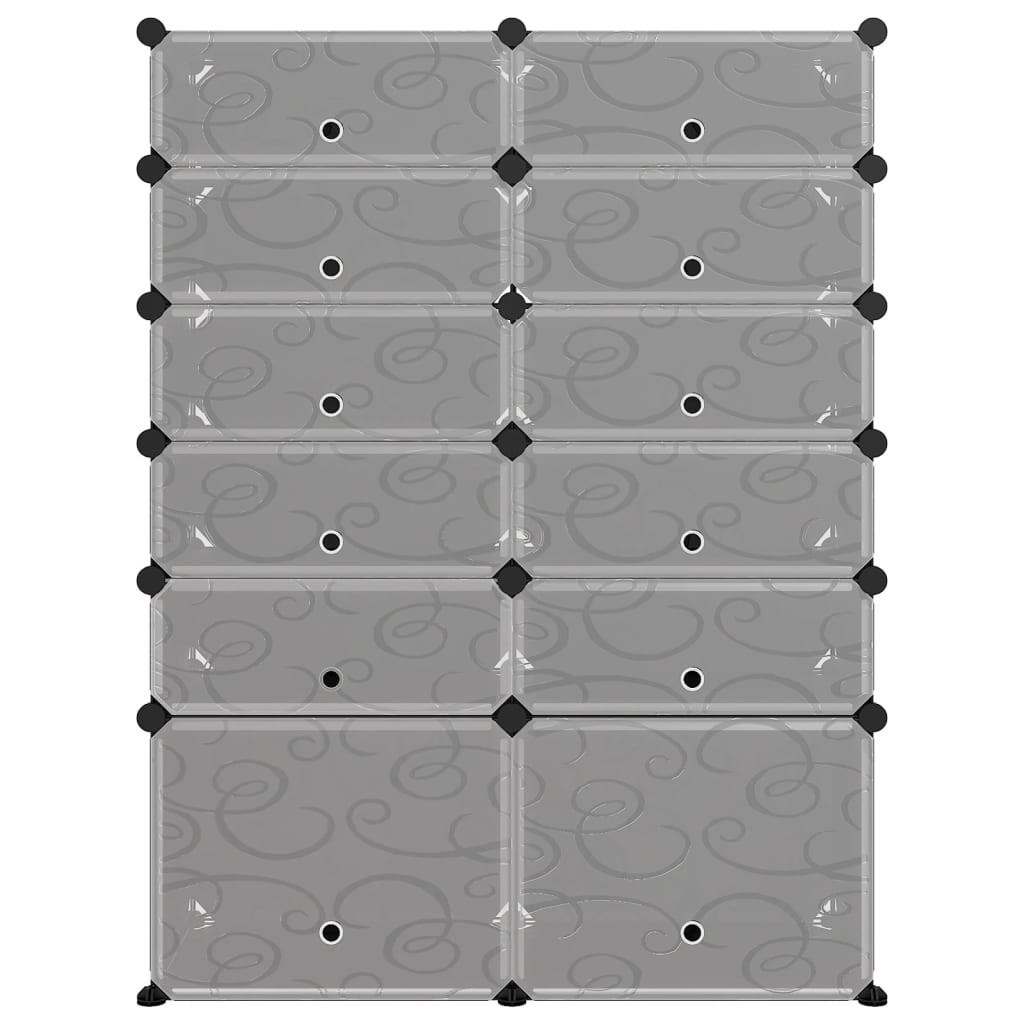 vidaXL Shoe Rack - Storage Solution for Home or Office - Black - 37&quot;x14.6&quot;x49.2&quot; - PP Material with Strong Steel Frames