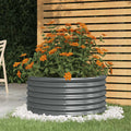 vidaXL Garden Planter Powder-coated Steel 31.5x31.5x14.2 Anthracite
