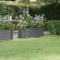vidaXL Garden Raised Bed Powder-coated Steel 44.9x15.7x14.2 Anthracite