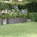 vidaXL Garden Raised Bed Powder-coated Steel 59.8x15.7x14.2 Gray