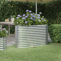 vidaXL Garden Raised Bed Powder-coated Steel 44.9x15.7x26.8 Silver
