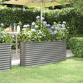 vidaXL Garden Raised Bed Powder-coated Steel 59.8x15.7x26.8 Gray