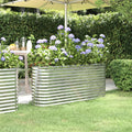 vidaXL Garden Raised Bed Powder-coated Steel 59.8x15.7x26.8 Silver