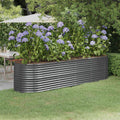 vidaXL Garden Raised Bed Powder-coated Steel 116.5x31.5x26.8 Anthracite