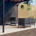 vidaXL 5 Piece Patio Lounge Set with Anthracite Cushions Pinewood