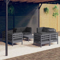 vidaXL 9 Piece Patio Lounge Set with Anthracite Cushions Pinewood