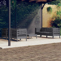 vidaXL 7 Piece Patio Lounge Set with Anthracite Cushions Pinewood