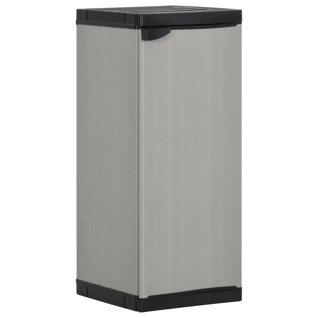 vidaXL Garden Storage Cabinet with 1 Shelf Gray and Black 13.8x15.7x33.5
