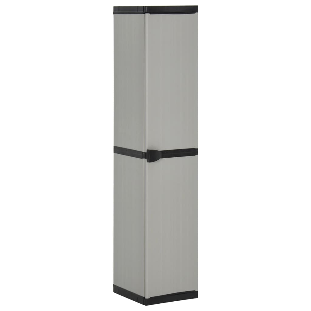 vidaXL Garden Storage Cabinet with 3 Shelves Gray & Black 13.4x15.7x66.1
